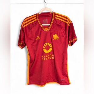 Adidas Maroon Jersey with Yellow Stripes
